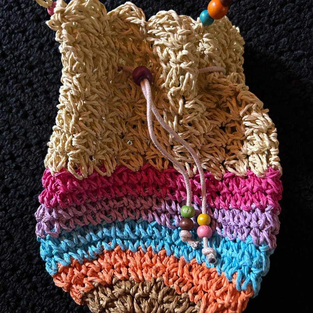 Colorful Woven Drawstring Purse - Picture 2 of 2